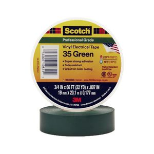 Cinta Aislante Eléctrica Vinil Verde 3/4Plg X 66 Pies
