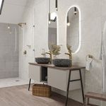 Lavamanos de Sobreponer Cerámico Negro Acabado Granito