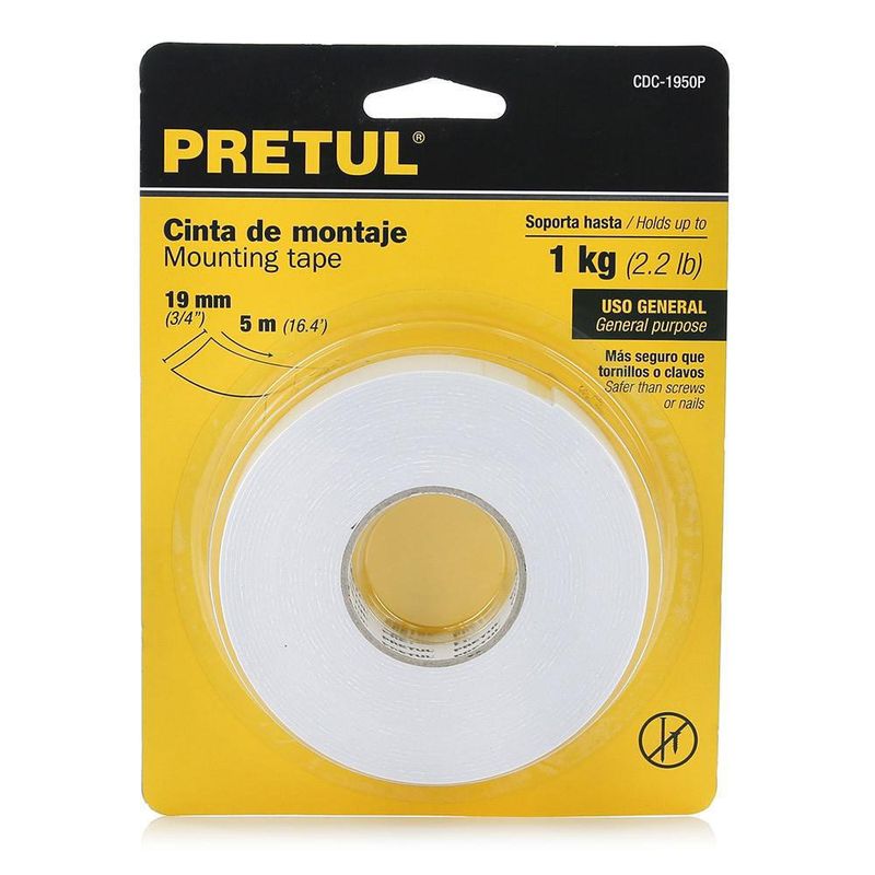 Cinta De Montaje 3/4X5Yds Pretul - Truper