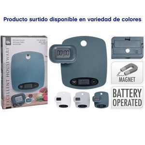 Balanza Digital para Cocina con Temporizador Colores Surtidos