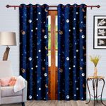 Set 2 Cortinas Neón Astronauta 97x213 Cm - Koala