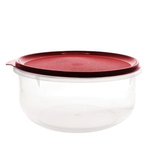 Contenedor Redondo con Tapa Roja Ajustada