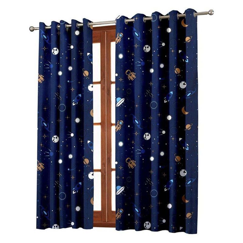 Set 2 Cortinas Neón Astronauta 97x213Cm