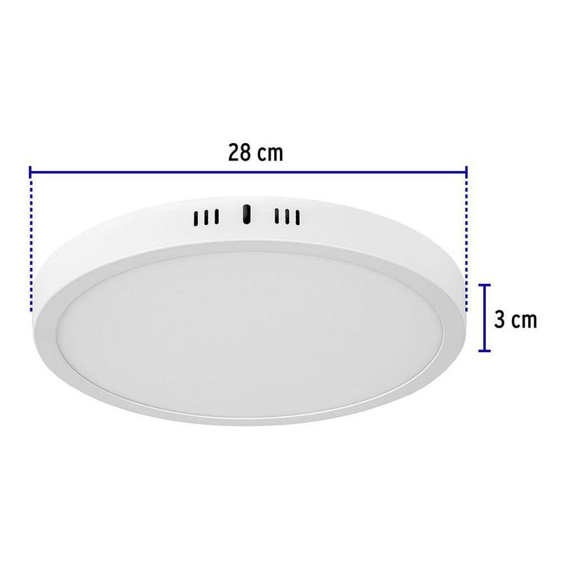 Lámpara Tipo Plafón LED Redonda Luz Cálida 24 W - Volteck
