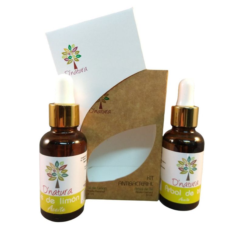 Kit De Aceites Esenciales Antibacteriales Té De Limón Y Árbol De Té 60 Ml - D Natura