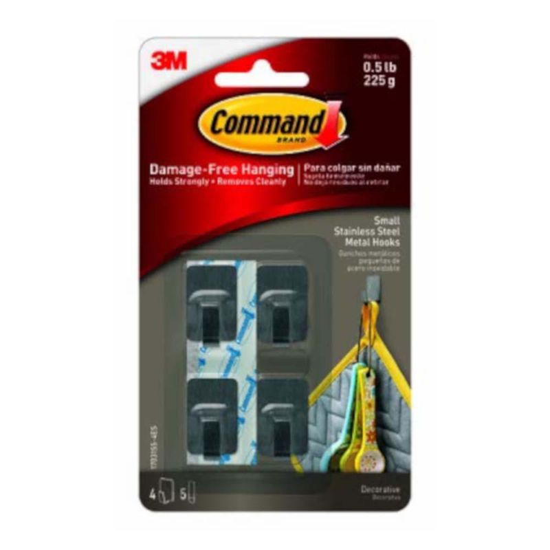 Set 4 Mini Ganchos Metal 0.5Lb - 3m