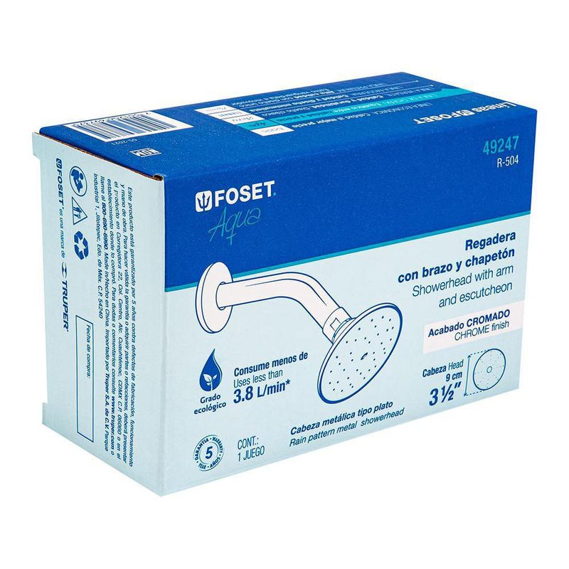 Ducha Fija de Latón Forma Redonda - Foset
