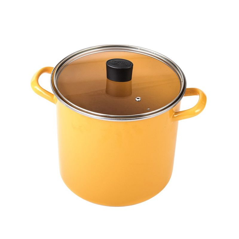 Olla Recta de 22 cm en Acero Vitrificado 7.5 l Color Amarillo