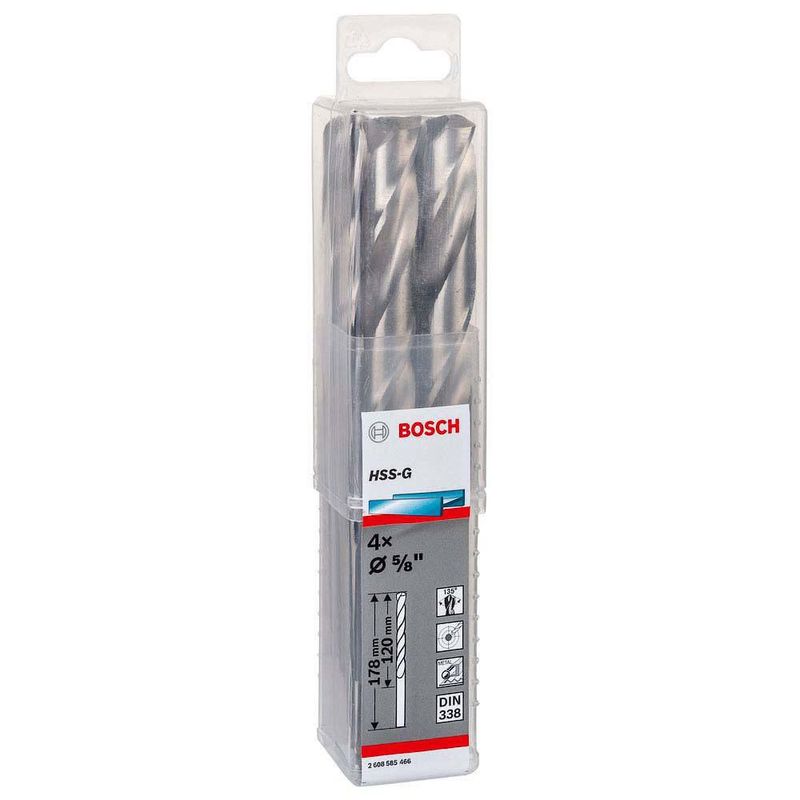 Set De 4 Brocas Para Metal HSS-G 5/8 Plg - Bosch