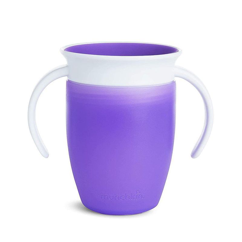 Vaso Entrenador Con Tapa Y Asas Miracle 360˚ Morado - Munchkin