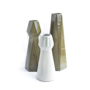 Set de Tres Floreros de Cerámica