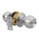 Cerradura Esfera Cilíndrico Para Dormitorio Cromo Mate - Hermex Basic