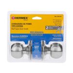 Cerradura Esfera Cilíndrico Para Dormitorio Cromo Mate - Hermex Basic