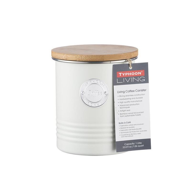 Frasco De Acero Inoxidable Blanco Para Café 1 Lt - Typhoon