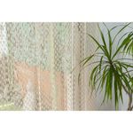 Cortina Channel Lino Diseño Hexágonos 110X240 Cm - Livim Natural Home