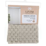 Cortina Channel Lino Diseño Hexágonos 110X240 Cm - Livim Natural Home