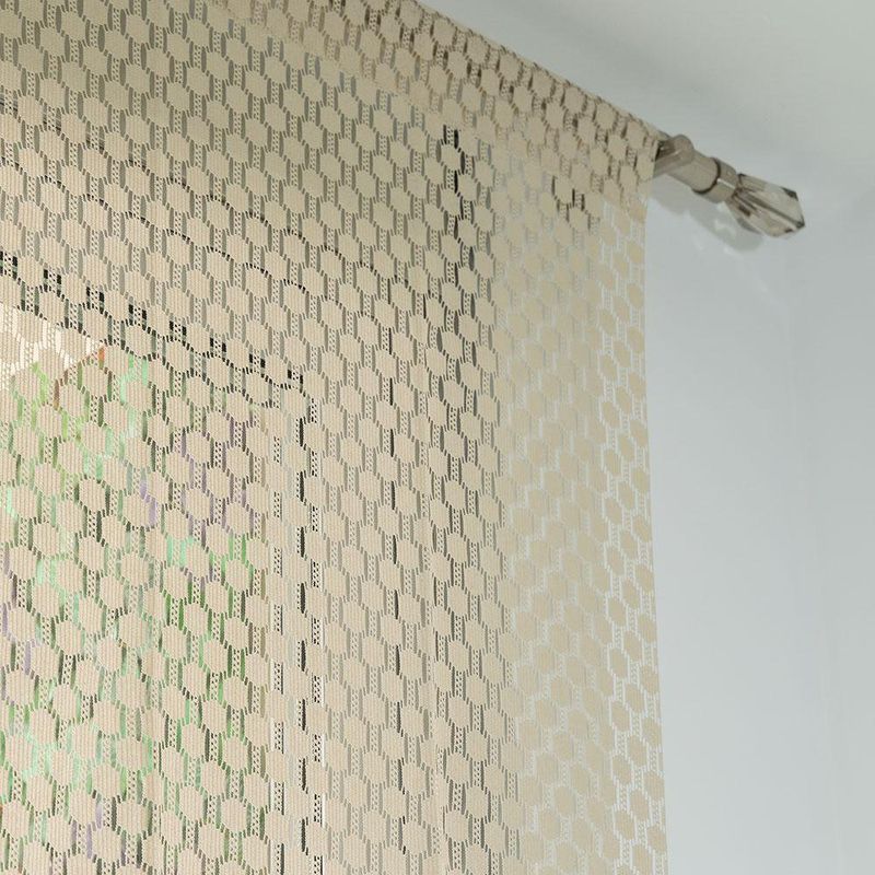 Cortina Channel Lino Diseño Hexágonos 110X240 Cm - Livim Natural Home