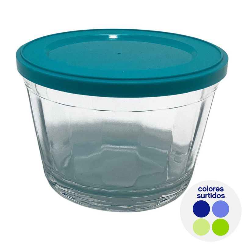 Hermético de Vidrio con Tapa Plástica