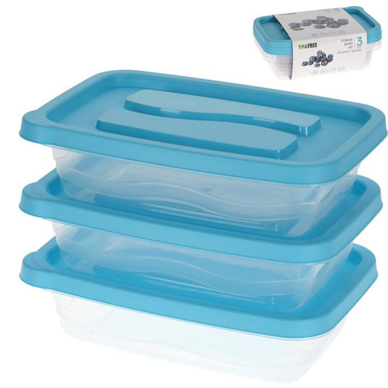 Set De 3 Contenedores Rectangulares De 1020 Ml