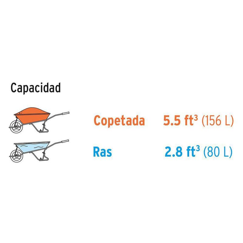 Carretilla Neum Con Bastidor Bipartido De 5.5 Pie³ - Pretul