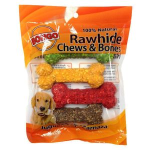 Hueso de Carnaza Multicolores para Perro 4 Unidades