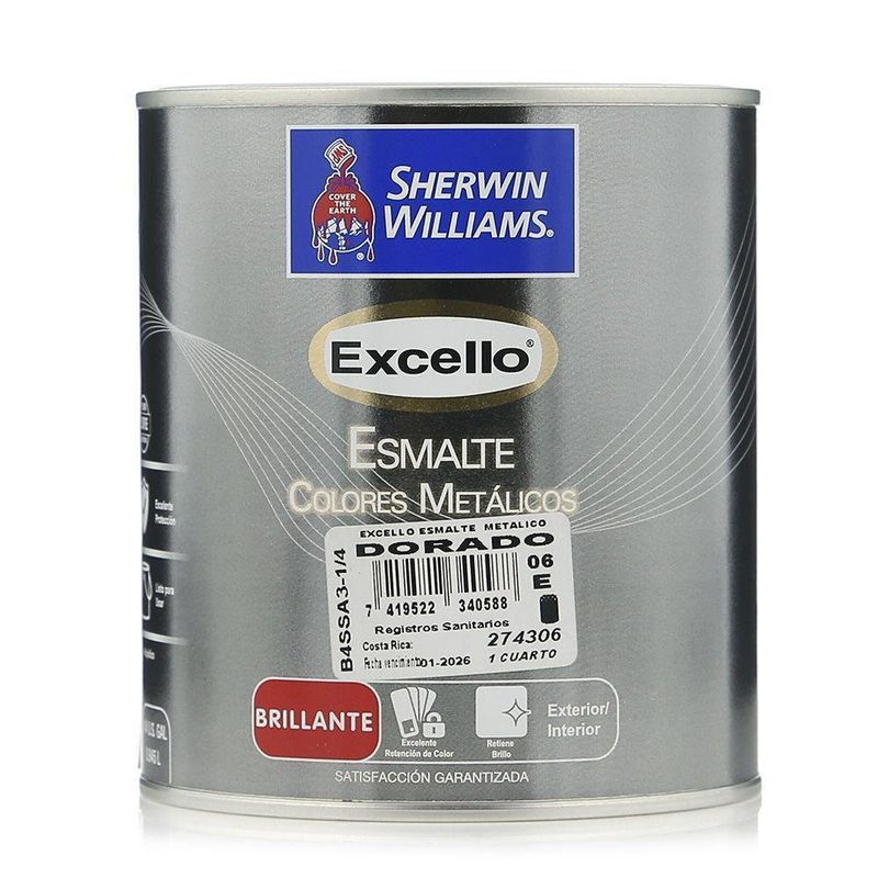 Excello Esmalte Metalico Dorado 1/4 Ga - Sherwin Williams