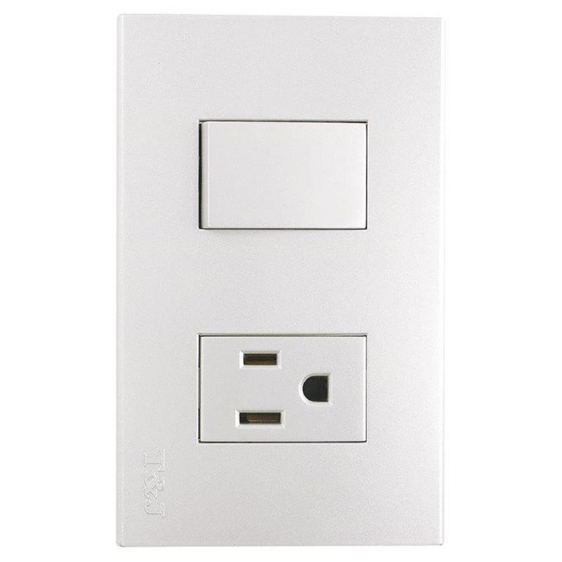 Interruptor Blanco Sin Luz Piloto + Tomacorrientes - T&J