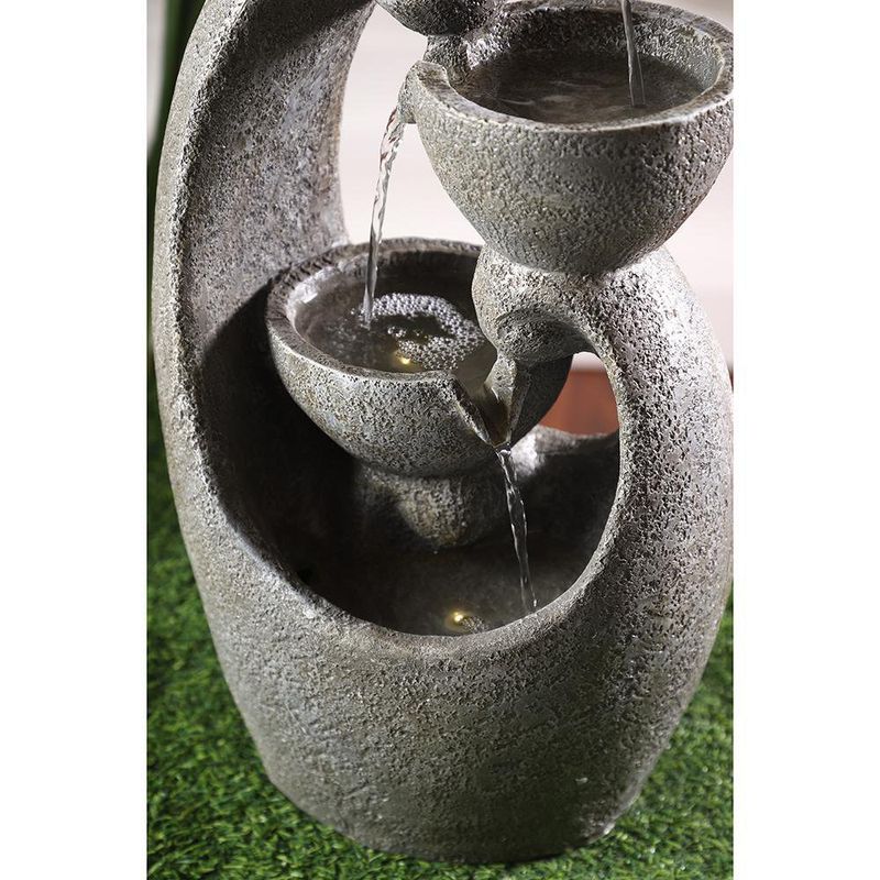 Fuente Con Luz Gris 32.5x25.2x58.3 Cm - Concepts