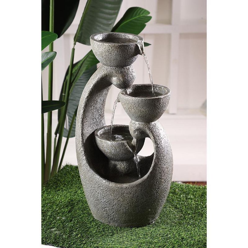 Fuente Con Luz Gris 32.5x25.2x58.3 Cm - Concepts