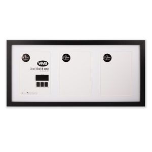 Marco para 3 Fotos Color Negro