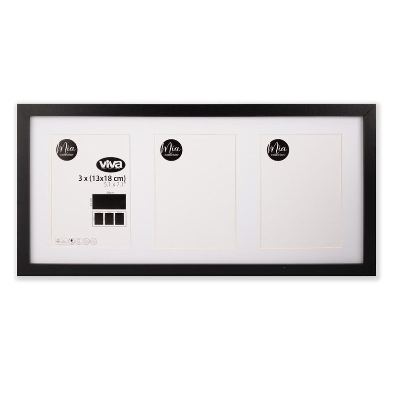 Marco Para 3 Fotos De 13x18 Cm Color Madera - Viva
