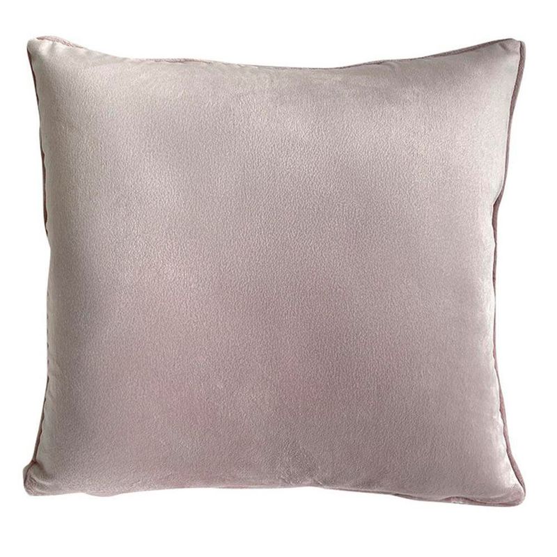 Cojín de Terciopelo Acabado Suave con Relleno 40 x 40 Cm Rosado