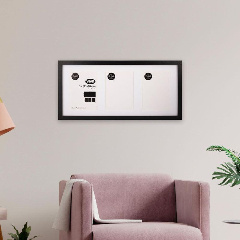 Marco Para 3 Fotos De 13x18 Cm Color Madera - Viva