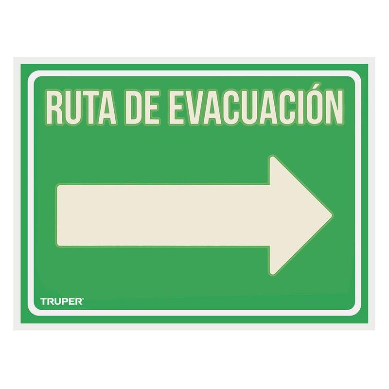 Rótulo Ruta De Evacuación Derecha 21 X 28 Cm - Truper
