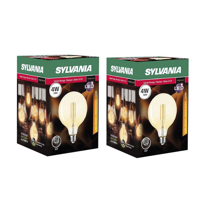 Set de 2 Bombillos Tipo Globo Led Vintage G125 4W - Sylvania