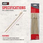 Set De Pinchos De Bambú 25 Unidades - Weber
