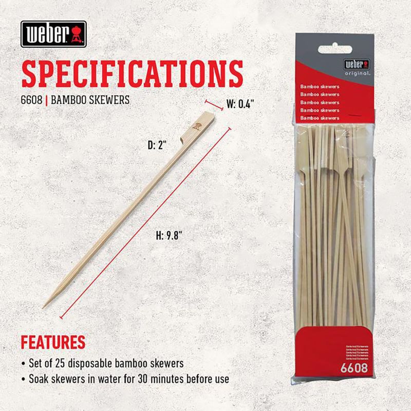 Set De Pinchos De Bambú 25 Unidades - Weber