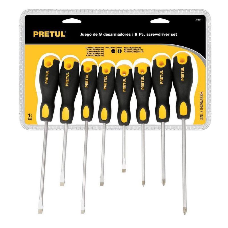 Desarmador Mango Comfort Grip 8 Unidades