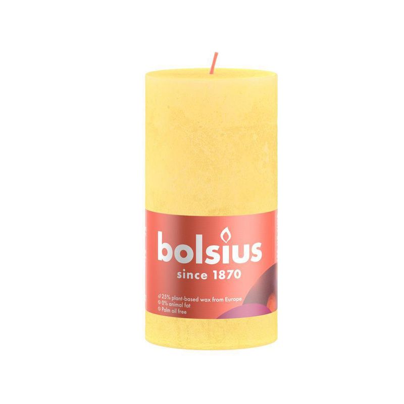 Vela Pillar Amarillo 6.8x6.8x13 Cm -  Bolsius