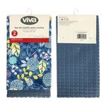 Set 2 Toallas Para Cocina Hojas 41X48 Cm - Viva