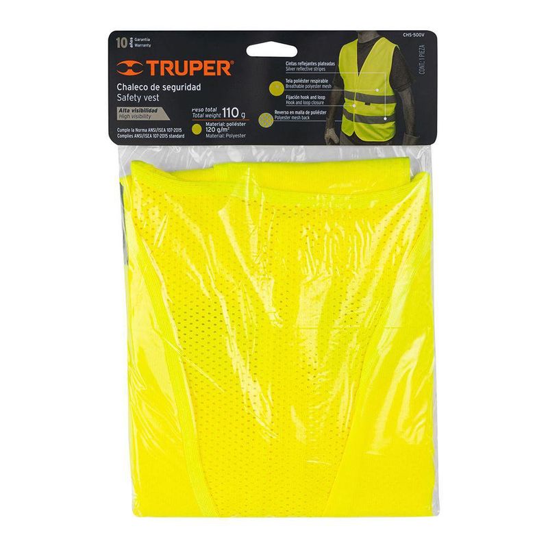 Chaleco De Seguridad Con Cinta Unitalla Verde - Truper