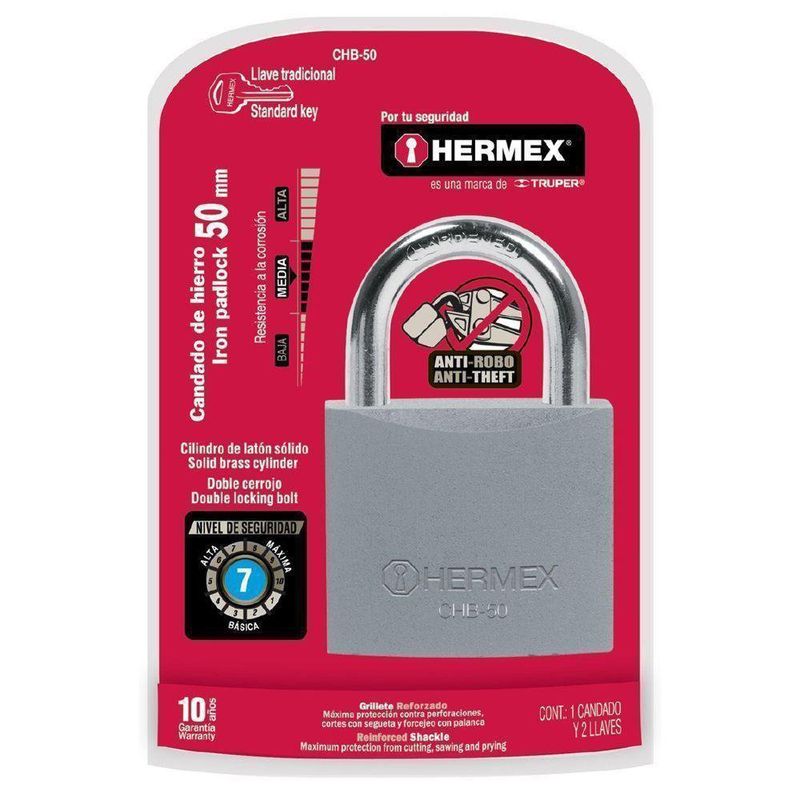 Candado 50 Mm De Hierro - Hermex