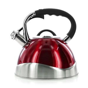 Tetera de Acero Inoxidable Roja con Cromo 3.2 L