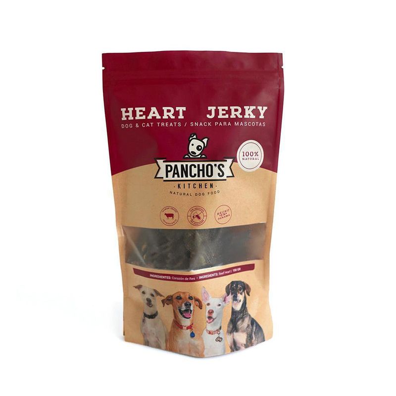Bolsa De Bocadillos Para Perro Corazón De Res 100 G - Pancho´s Kitchen