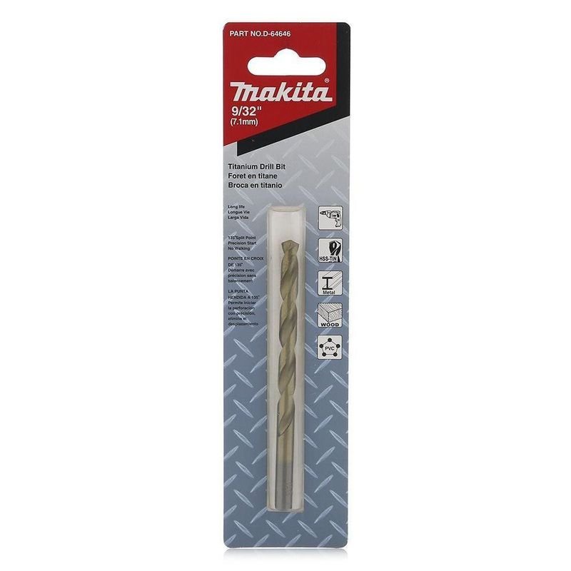 Broca Metal/Madera 9/32 Plgx4.25  - Makita