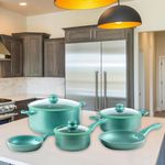 Batería De 8 Piezas De Mármol Turquesa - Picca