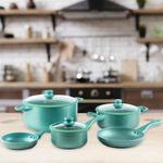 Batería De 8 Piezas De Mármol Turquesa - Picca