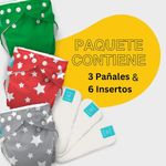 Set De 3 Pañales De Tela Tuscany + 6 Insertos - Charlie Banana