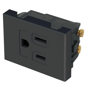 Tomacorriente Sencillo Negro - Volteck