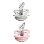 Pacificadores Couture Gris Y Rosado Nivel 2 2 Pzas - Bibs